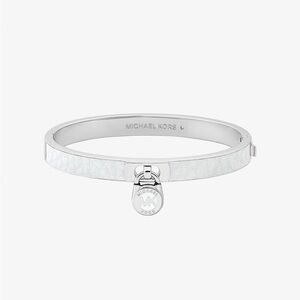 New MICHAEL KORS Lock Charm Leather Bangle